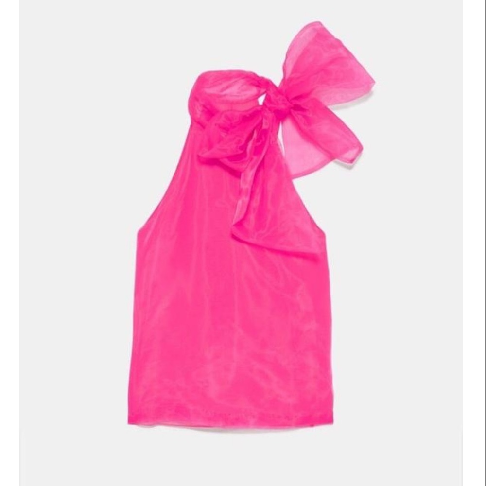 Zara Organza Blouse - bright pink - M